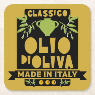 Italienska kokning av olivolja underlägg papper kvadrat