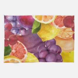 Italienska köksutskrift | Vattenfärg Citrus Kökshandduk
