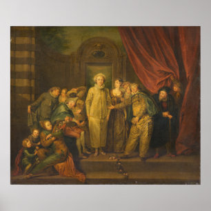 Italienska Komiker - efter Antoine Watteau Fine Ar Poster