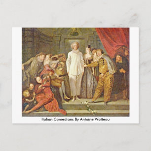 Italienska Komiker efter Antoine Watteau Vykort