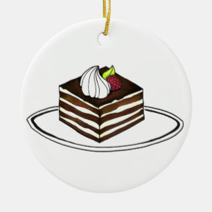 Italienska konditori Tiramisu Bakery Espresso Dess Julgransprydnad Keramik