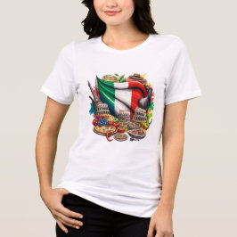 Italienska konsthantverket Food and Landmarks T Shirt