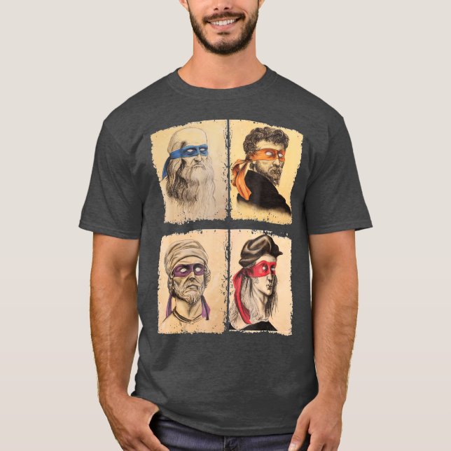Italienska konstnärer i humor till Turtles Art Äls T Shirt (Framsida)