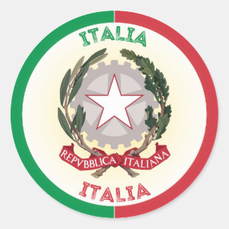 Italienska kulturarvets emblem runt klistermärke