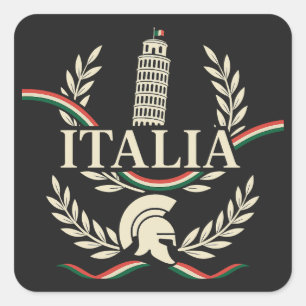 Italienska kulturarvets vapensköld fyrkantigt klistermärke