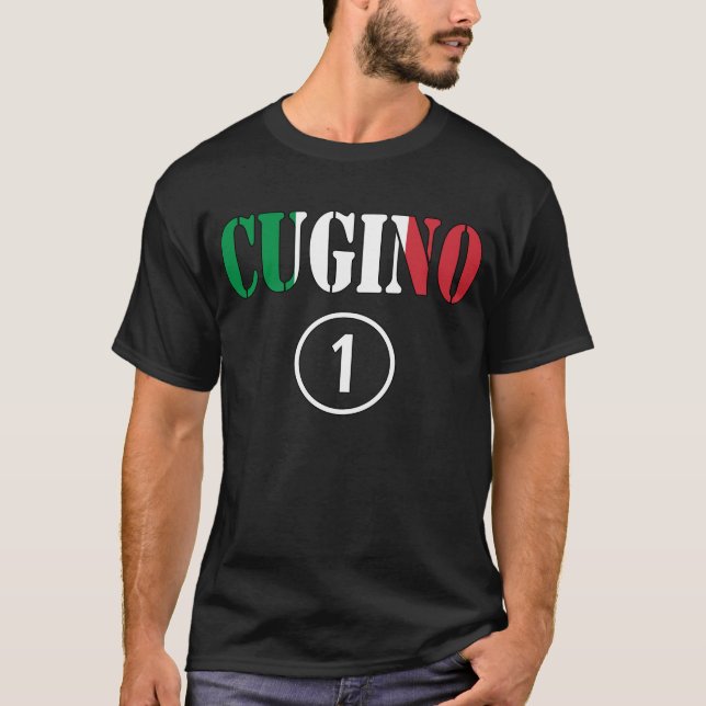 Italienska kusinpojkar: Cugino Numero Uno Tee Shirt (Framsida)