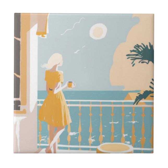 Italienska kusten kakelplatta (Framsidan)