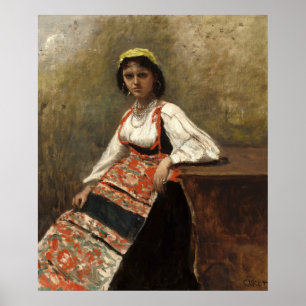 Italienska kvinnor - Jean-Baptiste - Corot Fine Ar Poster