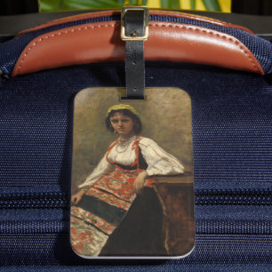 Italienska kvinnor (La Morieri) av Corot Bagagebricka