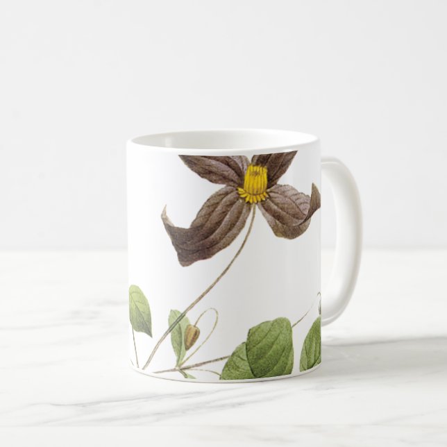 Italienska läderblommor (Clematis) av Redouté Kaffemugg (Framsida höger)