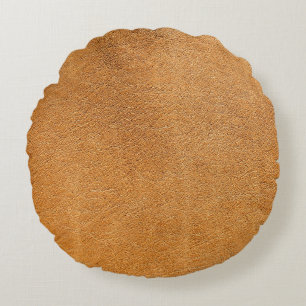 Italienska lambskin-läder: Vintage Struktur Rund Kudde