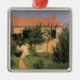 Italienska Land House with Red Tak Julgransprydnad Metall