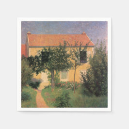 Italienska Land House with Red Tak Pappersservett