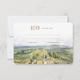 Italienska landsbygden akvarell bröllop RSVP-kort Inbjudningar