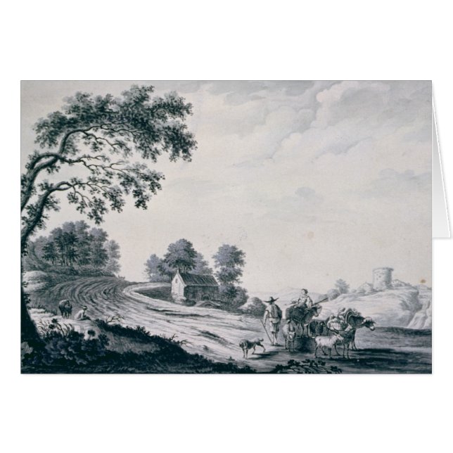 Italienska landskapet hälsningskort (Framsidan Horizontal)