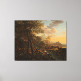Italienska landskapet med föredragande Jan Båda, c Canvastryck