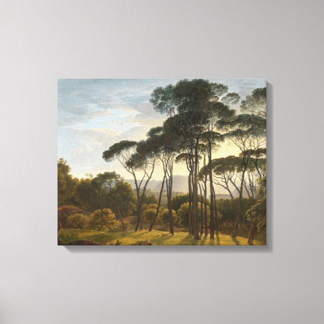 Italienska landskapet med Umbrella Gräs, Hendrik Canvastryck (Framsida)