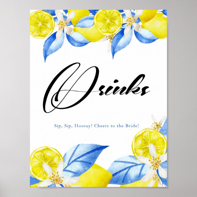 Italienska Lemon Blommigt Möhippa Gifts Poster (Framsidan)