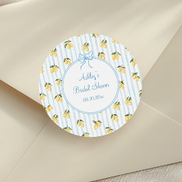Italienska Lemon Blue Bow Runt Klistermärke