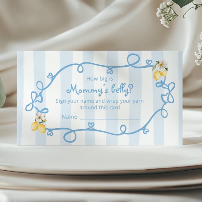 Italienska Lemon Blue Bows Hur stor är Mammans buk Tilläggskort (Skapare uppladdad)