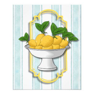 Italienska Lemon Bowl-köket Kustvatten Fototryck
