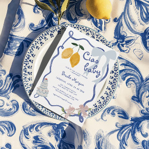Italienska Lemon Boys Baby Shower Inbjudningar