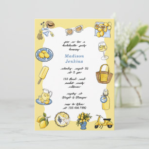 Italienska Lemon Coastal Summer Bachelorette Party Inbjudningar