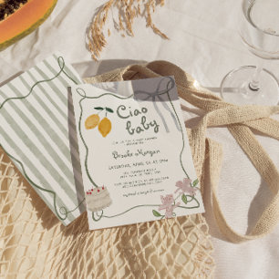 Italienska Lemon Gender Neutral Baby Shower Inbjudningar