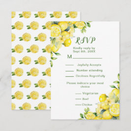 Italienska Lemon Greenery Ram Bröllop OSA Kort