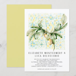 Italienska Lemon Grove   Boho Botanical Bröllop Inbjudningar