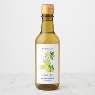 Italienska Lemon Mini Limoncello Bröllop Vinetikett
