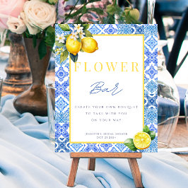 Italienska Lemon Möhippa Flower Pub-skylt Poster