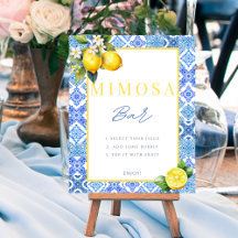 Italienska Lemon Möhippa Mimosa-tecken Poster