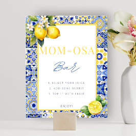 Italienska Lemon Momosa Pub Baby Shower-skylten Po Poster