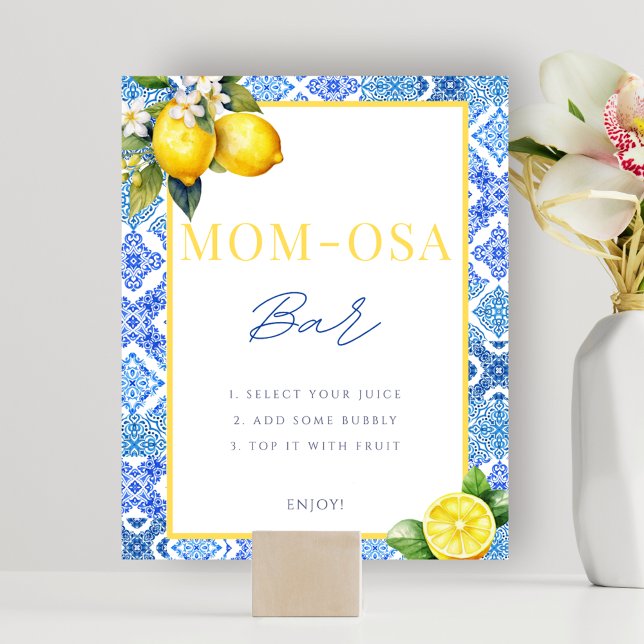 Italienska Lemon Momosa Pub-skylten Poster (Italian Lemon Momosa Bar Sign Poster)