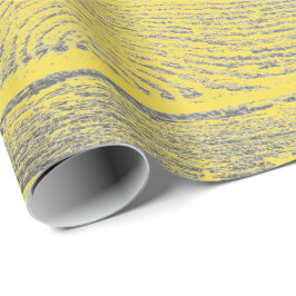 Italienska Lemonade Gult Grått Silver Wood Shabby Presentpapper