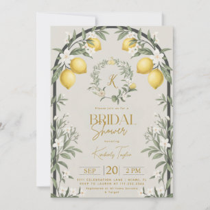 Italienska Lemons Arch-Blommigtens Möhippa Inbjudningar