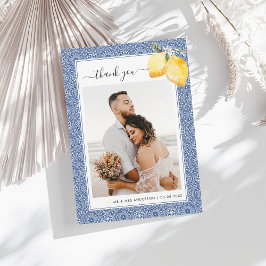 Italienska Lemons Blue Tile Photo Destination Wedd Tack Kort