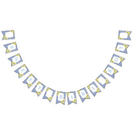 Italienska Lemons Blue White Sweet Pojke Shower Vimplar