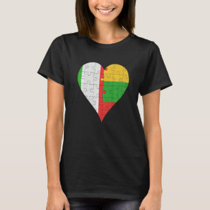 Italienska litauiska Flagga Heart T Shirt