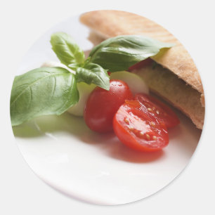 Italienska livsmedel runt klistermärke