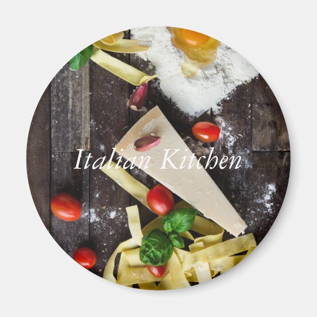 Italienska livsmedelsanpassningstexten magnet (Framsidan)