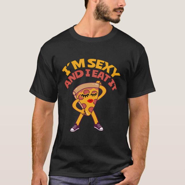 Italienska livsmedelsdesignen för ett Pizza Älskar T Shirt (Framsida)