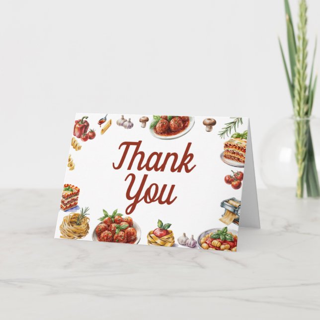 Italienska livsmedelsverket | Vattenfärg 1:a födel Tack Kort (Framsida)