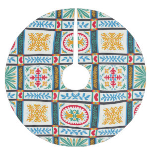 Italienska majolica Embroidery: Blommigten i Medel Julgransmatta Borstad Polyester