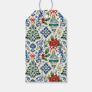 Italienska majolica julpresentkort presentetikett