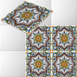 Italienska Majolica Mönster Repro Kakelplatta<br><div class="desc">Detta digitalt förbättrade mönster härrörde från ett antikt ca 1890 till ca 1920 illustration av italienska majolica mönster. Du kan anpassa bakgrunden till färg.</div>