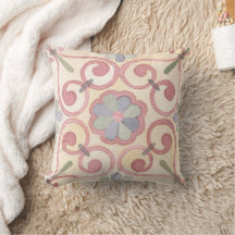 Italienska Majolica Rosa Blommigt Watercolor