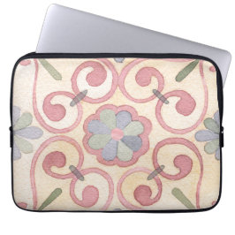 Italienska Majolica Rosa Blommigt Watercolor Laptop Fodral
