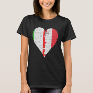Italienska maltesiska Flagga Heart T Shirt